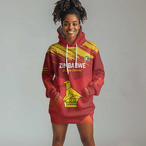 Custom Zimbabwe Cricket Hoodie Dress Go Lady Chevrons Grunge Style