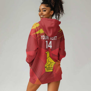 Custom Zimbabwe Cricket Hoodie Dress Go Lady Chevrons Grunge Style