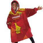 Custom Zimbabwe Cricket Kid Wearable Blanket Hoodie Go Lady Chevrons Grunge Style