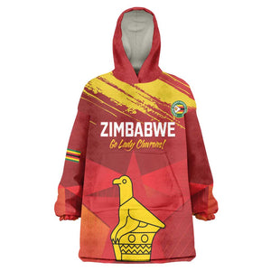 Custom Zimbabwe Cricket Kid Wearable Blanket Hoodie Go Lady Chevrons Grunge Style