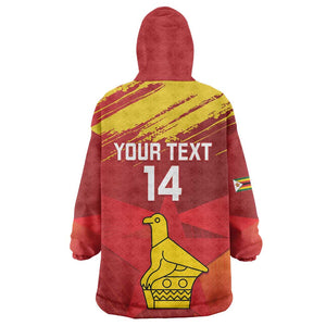 Custom Zimbabwe Cricket Kid Wearable Blanket Hoodie Go Lady Chevrons Grunge Style