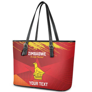 Custom Zimbabwe Cricket Leather Tote Bag Go Lady Chevrons Grunge Style