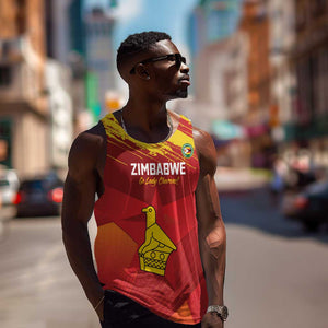 Custom Zimbabwe Cricket Men Tank Top Go Lady Chevrons Grunge Style