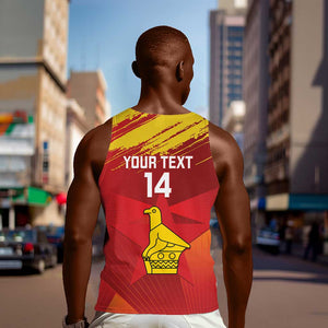 Custom Zimbabwe Cricket Men Tank Top Go Lady Chevrons Grunge Style