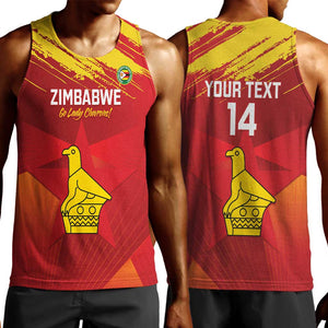 Custom Zimbabwe Cricket Men Tank Top Go Lady Chevrons Grunge Style