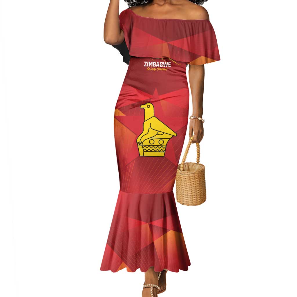 Custom Zimbabwe Cricket Mermaid Dress Go Lady Chevrons Grunge Style