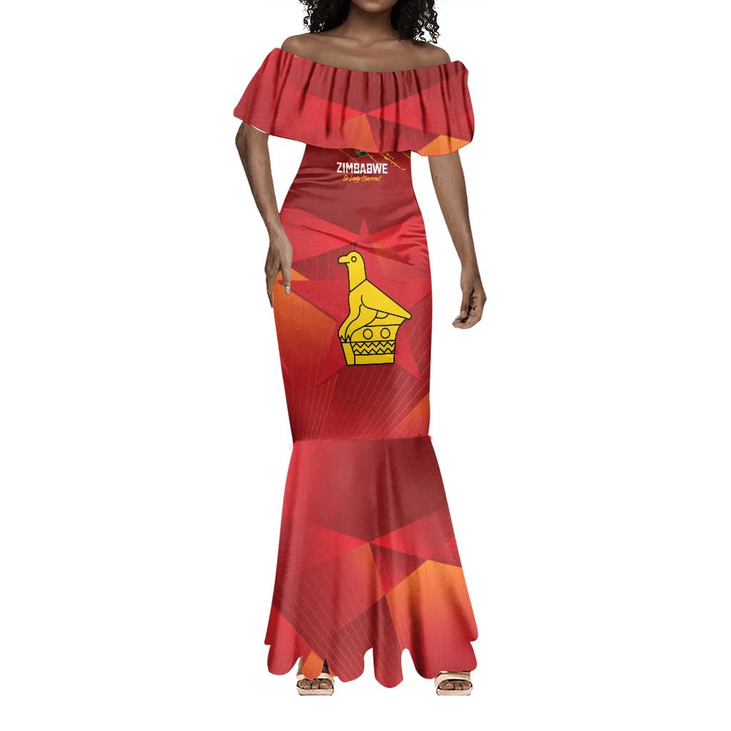 Custom Zimbabwe Cricket Mermaid Dress Go Lady Chevrons Grunge Style