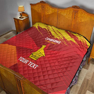 Custom Zimbabwe Cricket Quilt Go Lady Chevrons Grunge Style