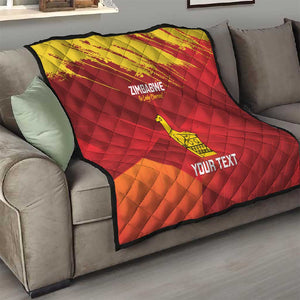 Custom Zimbabwe Cricket Quilt Go Lady Chevrons Grunge Style