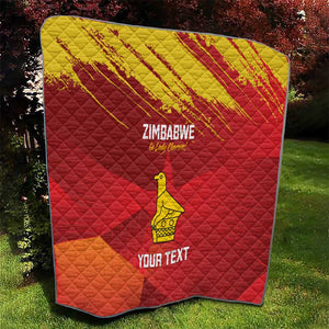 Custom Zimbabwe Cricket Quilt Go Lady Chevrons Grunge Style