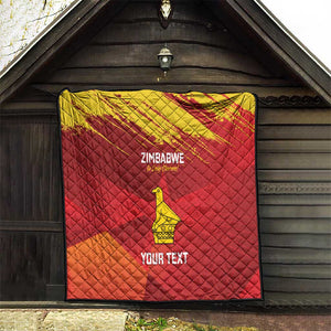 Custom Zimbabwe Cricket Quilt Go Lady Chevrons Grunge Style