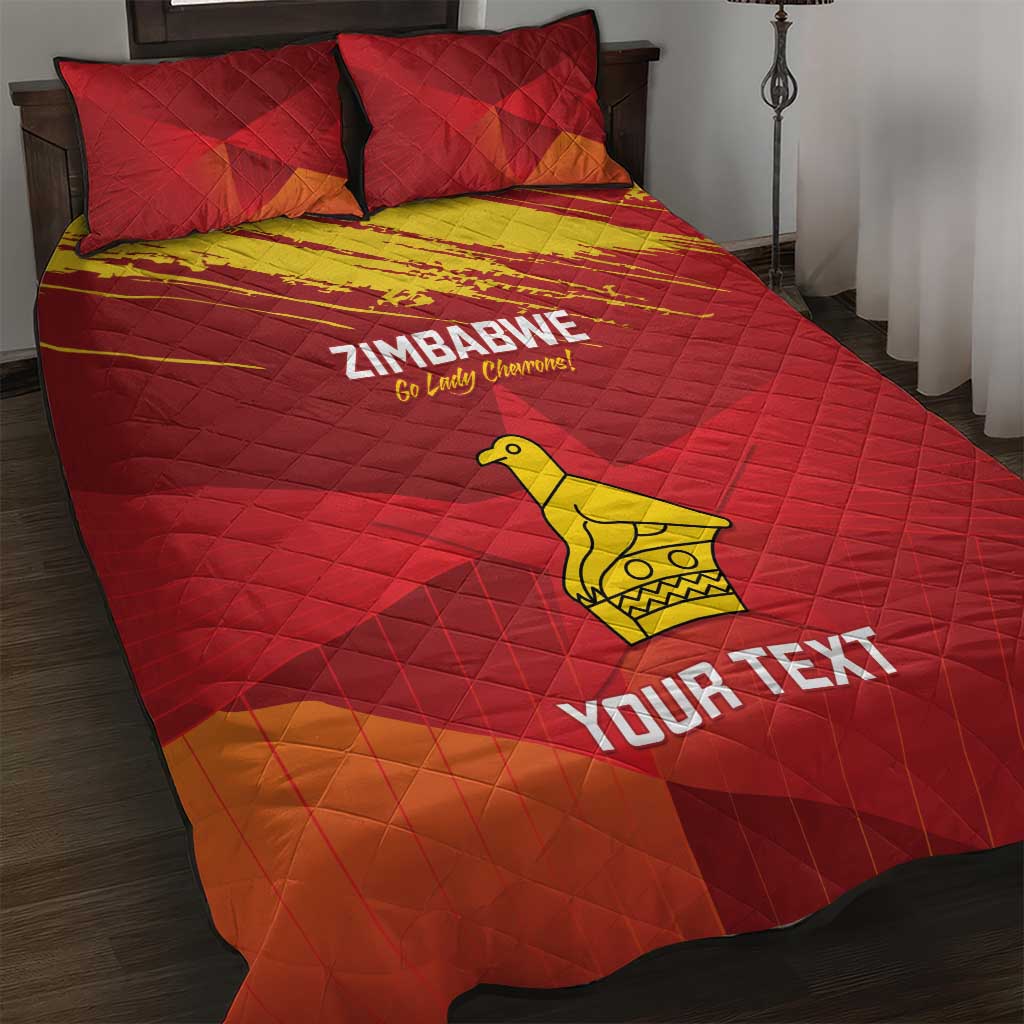 Custom Zimbabwe Cricket Quilt Bed Set Go Lady Chevrons Grunge Style