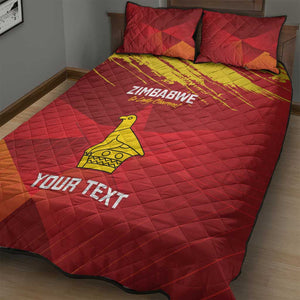 Custom Zimbabwe Cricket Quilt Bed Set Go Lady Chevrons Grunge Style