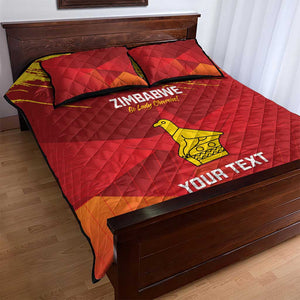 Custom Zimbabwe Cricket Quilt Bed Set Go Lady Chevrons Grunge Style