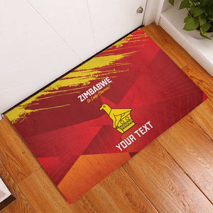 Custom Zimbabwe Cricket Rubber Doormat Go Lady Chevrons Grunge Style