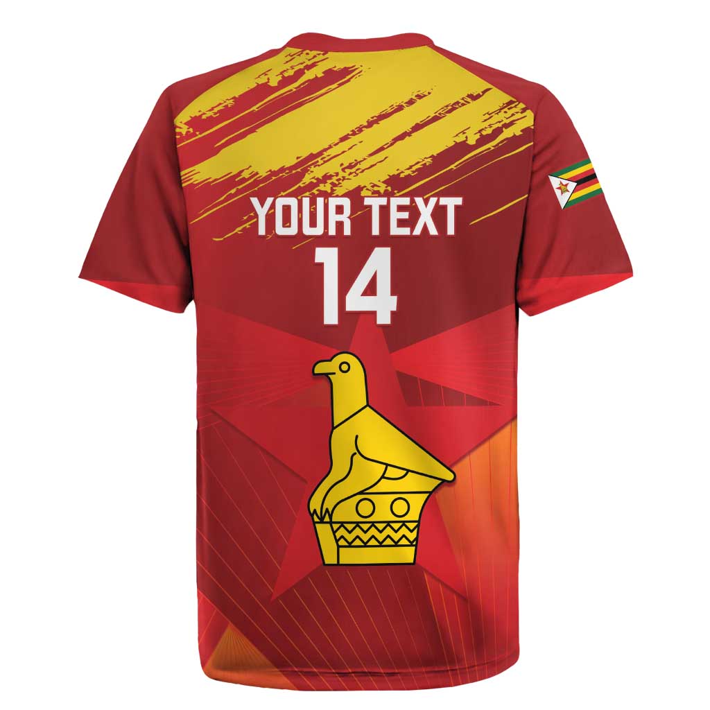 Custom Zimbabwe Cricket Rugby Jersey Go Lady Chevrons Grunge Style