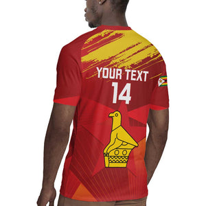 Custom Zimbabwe Cricket Rugby Jersey Go Lady Chevrons Grunge Style