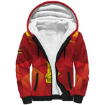 Custom Zimbabwe Cricket Sherpa Hoodie Go Lady Chevrons Grunge Style