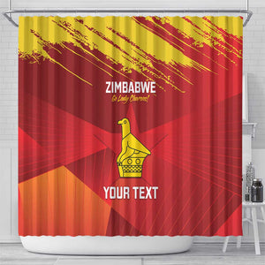 Custom Zimbabwe Cricket Shower Curtain Go Lady Chevrons Grunge Style