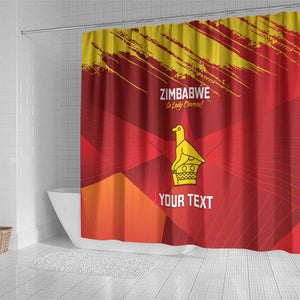 Custom Zimbabwe Cricket Shower Curtain Go Lady Chevrons Grunge Style