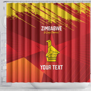 Custom Zimbabwe Cricket Shower Curtain Go Lady Chevrons Grunge Style