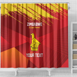 Custom Zimbabwe Cricket Shower Curtain Go Lady Chevrons Grunge Style