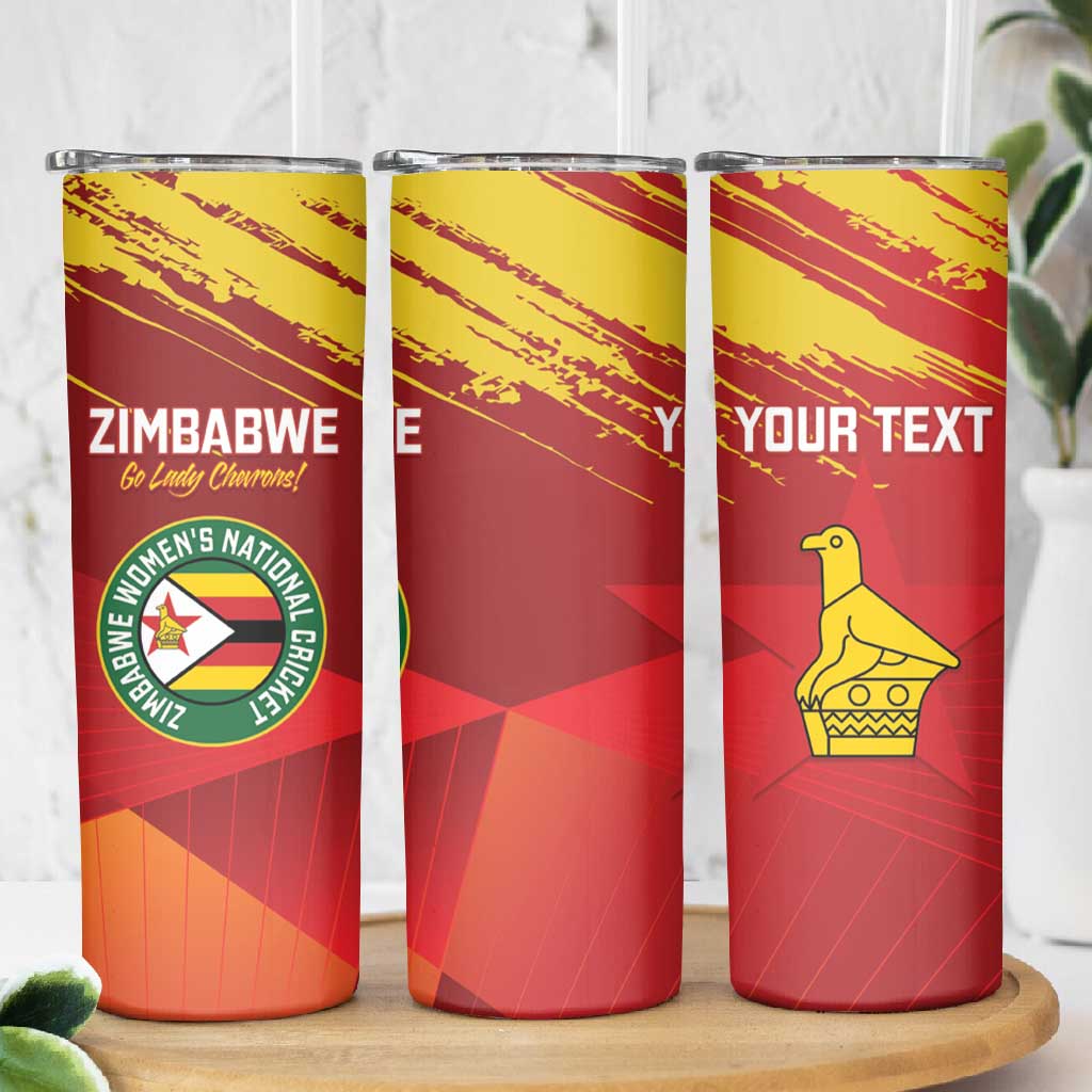 Custom Zimbabwe Cricket Skinny Tumbler Go Lady Chevrons Grunge Style