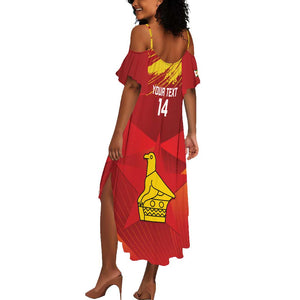 Custom Zimbabwe Cricket Summer Maxi Dress Go Lady Chevrons Grunge Style