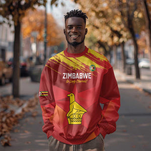 Custom Zimbabwe Cricket Sweatshirt Go Lady Chevrons Grunge Style