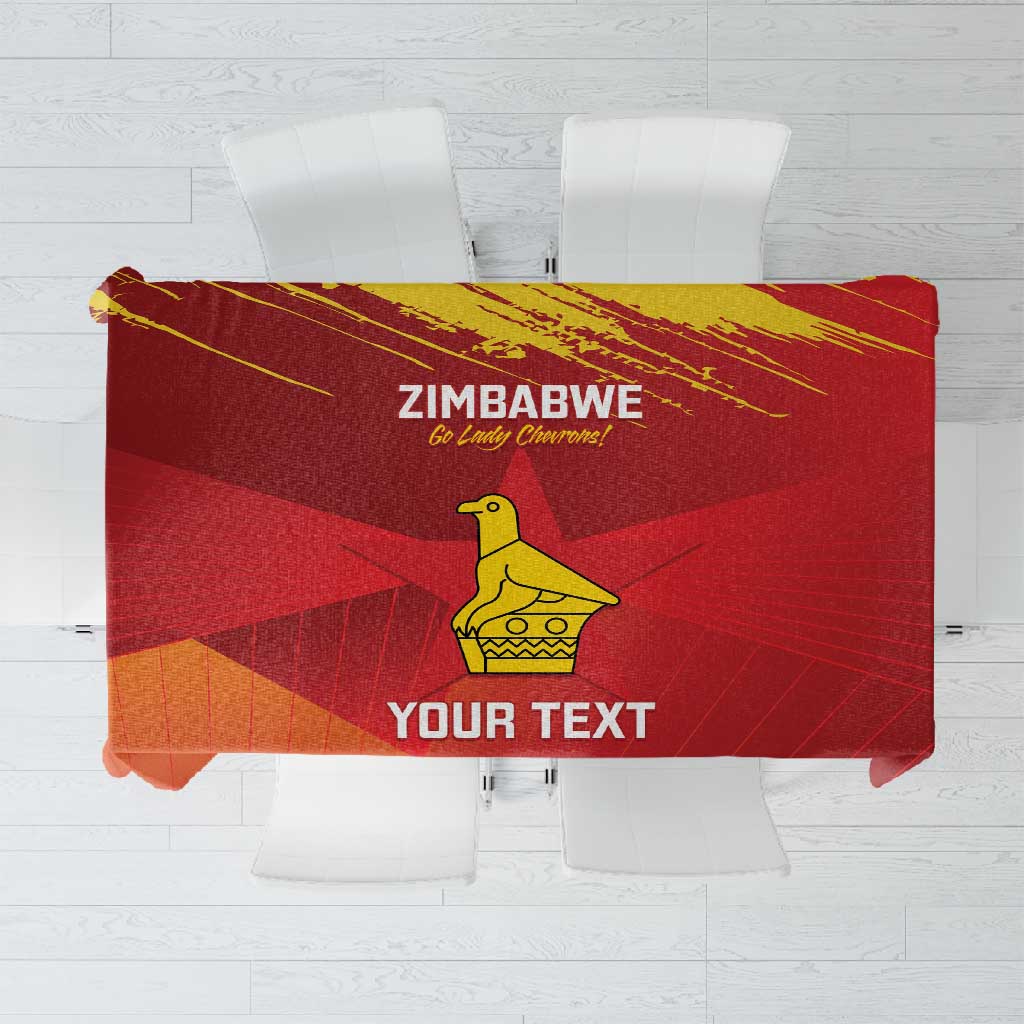 Custom Zimbabwe Cricket Tablecloth Go Lady Chevrons Grunge Style