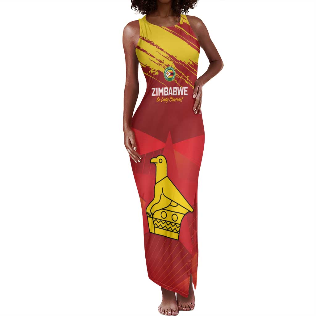 Custom Zimbabwe Cricket Tank Maxi Dress Go Lady Chevrons Grunge Style