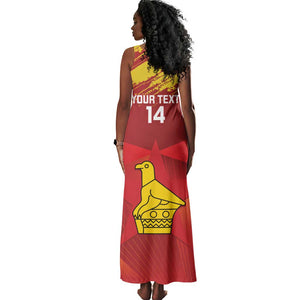 Custom Zimbabwe Cricket Tank Maxi Dress Go Lady Chevrons Grunge Style