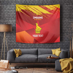 Custom Zimbabwe Cricket Tapestry Go Lady Chevrons Grunge Style