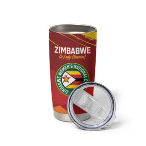 Custom Zimbabwe Cricket Tumbler Cup Go Lady Chevrons Grunge Style