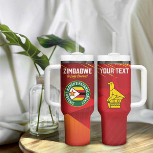 Custom Zimbabwe Cricket Tumbler With Handle Go Lady Chevrons Grunge Style