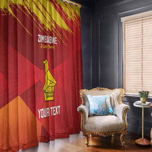 Custom Zimbabwe Cricket Window Curtain Go Lady Chevrons Grunge Style