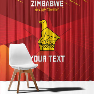 Custom Zimbabwe Cricket Window Curtain Go Lady Chevrons Grunge Style