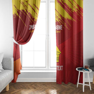 Custom Zimbabwe Cricket Window Curtain Go Lady Chevrons Grunge Style