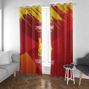 Custom Zimbabwe Cricket Window Curtain Go Lady Chevrons Grunge Style