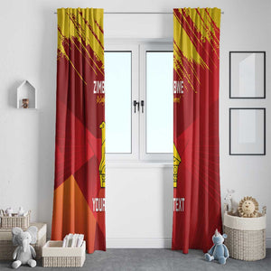 Custom Zimbabwe Cricket Window Curtain Go Lady Chevrons Grunge Style