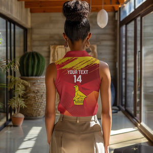 Custom Zimbabwe Cricket Women Sleeveless Polo Shirt Go Lady Chevrons Grunge Style