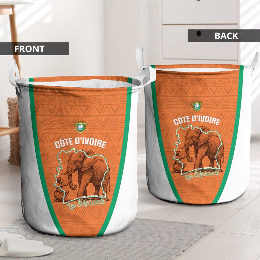 Ivory Coast Football Laundry Basket 2026 Cote d'Ivoire Les Elephants Orange Version - African Pride