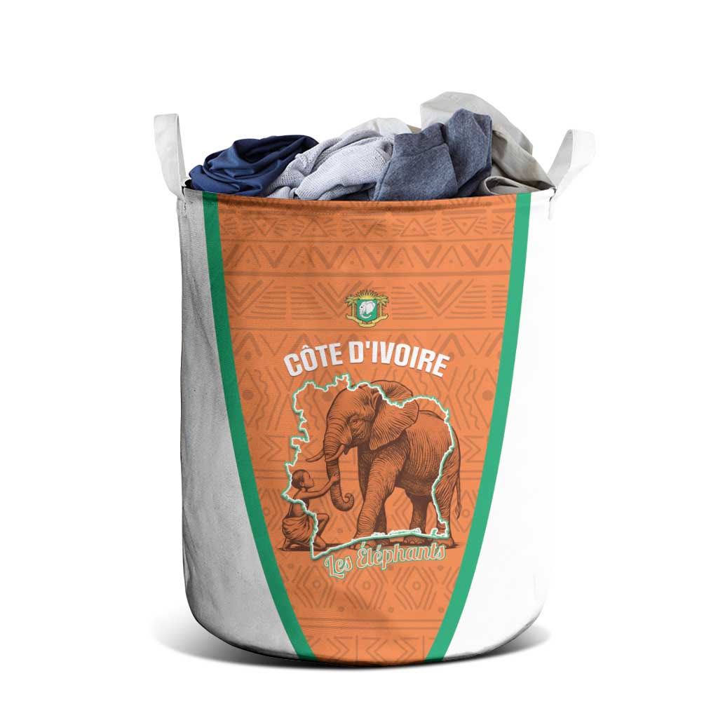 Ivory Coast Football Laundry Basket 2026 Cote d'Ivoire Les Elephants Orange Version - African Pride