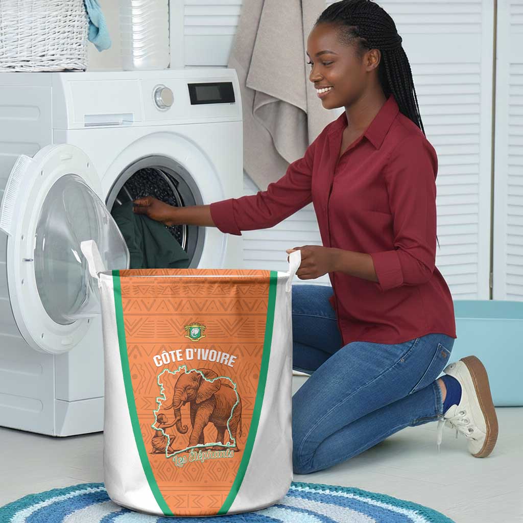 Ivory Coast Football Laundry Basket 2026 Cote d'Ivoire Les Elephants Orange Version - African Pride
