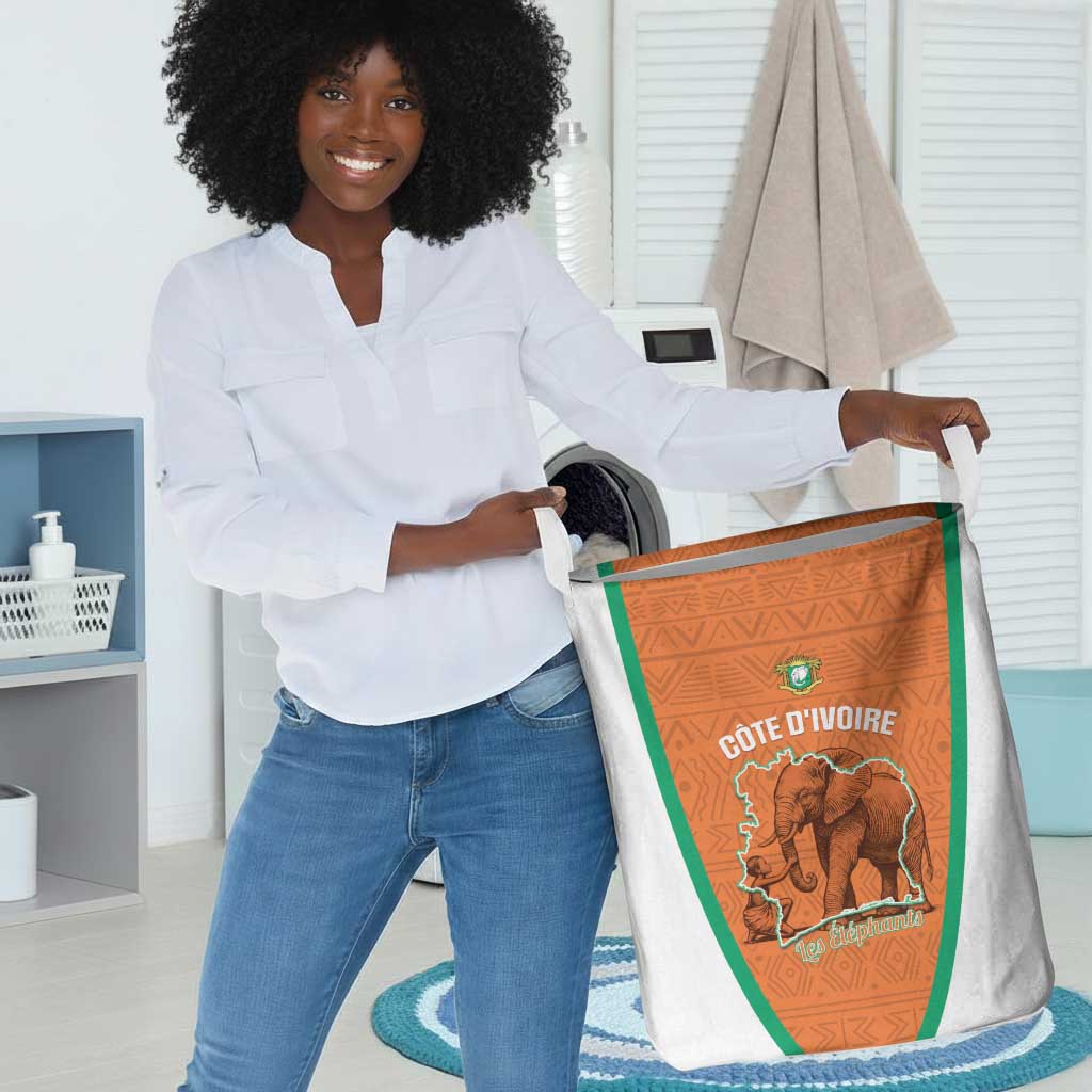 Ivory Coast Football Laundry Basket 2026 Cote d'Ivoire Les Elephants Orange Version - African Pride