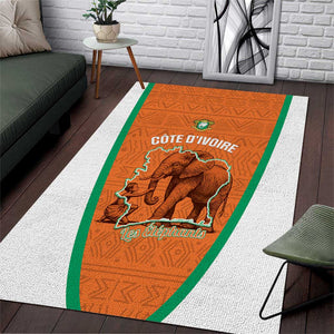 Ivory Coast Football Area Rug 2026 Cote d'Ivoire Les Elephants Orange Version - African Pride