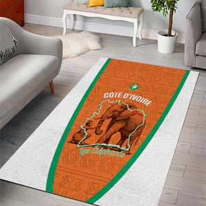 Ivory Coast Football Area Rug 2026 Cote d'Ivoire Les Elephants Orange Version - African Pride
