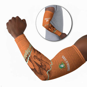 Custom Ivory Coast Football Arm Sleeves 2026 Cote d'Ivoire Les Elephants Orange Version - African Pride