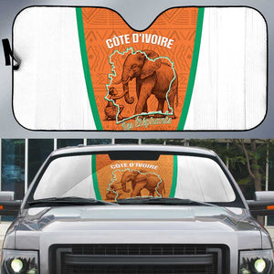 Ivory Coast Football Auto Sun Shade 2026 Cote d'Ivoire Les Elephants Orange Version - African Pride