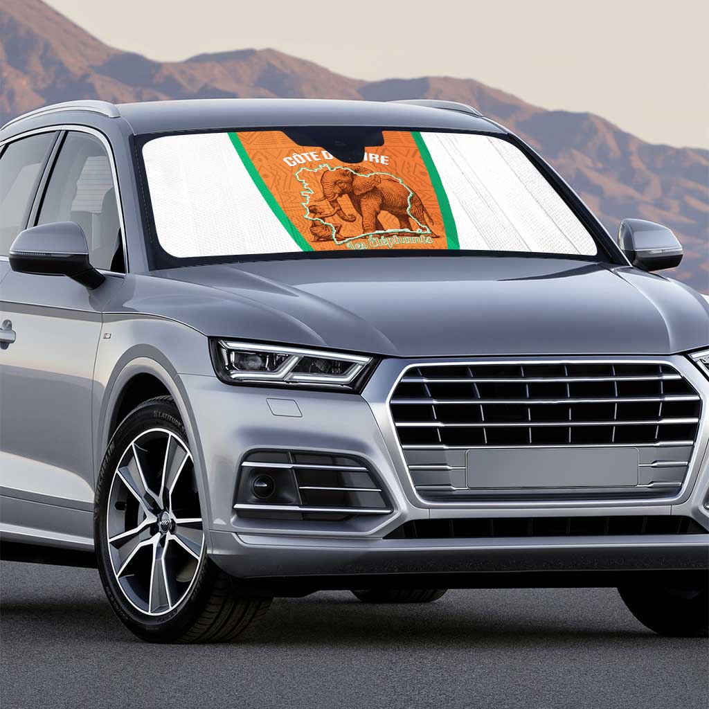 Ivory Coast Football Auto Sun Shade 2026 Cote d'Ivoire Les Elephants Orange Version - African Pride